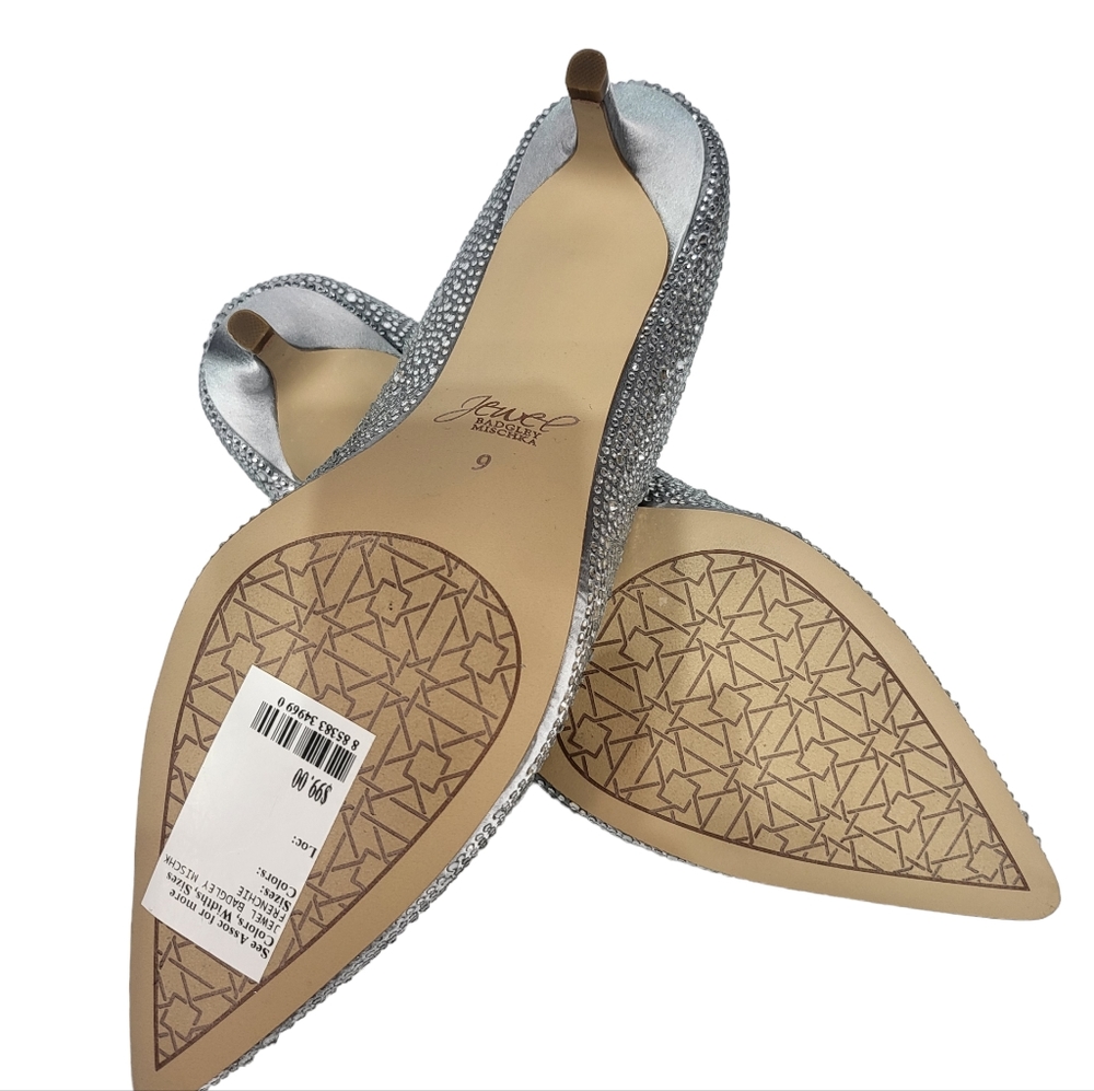 Jewel by Badgley Mischka Frenchie Evening Pumps Silver 9 - Picture 8 of 8